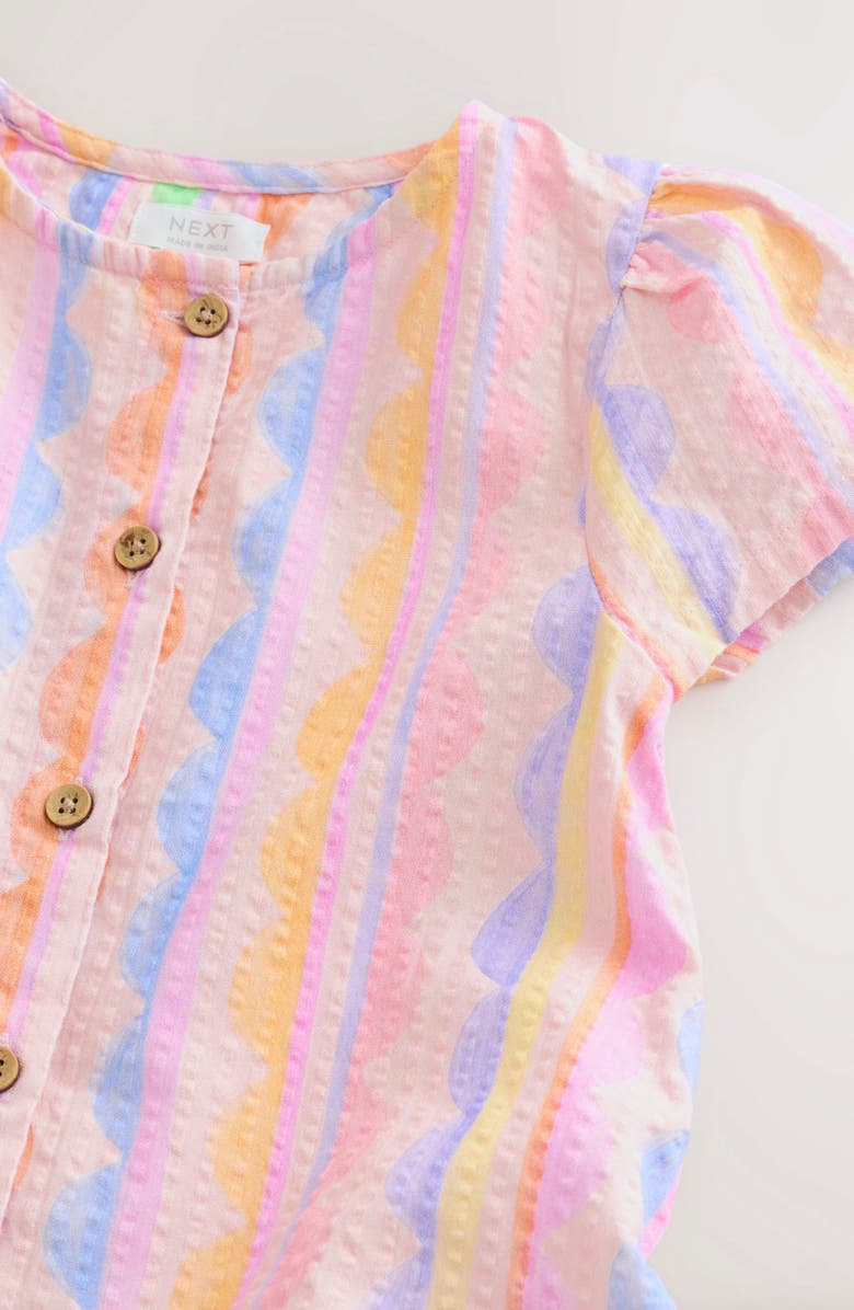 NEXT Kids' Abstract Stripe Woven Dress, Alternate, color, Neutral