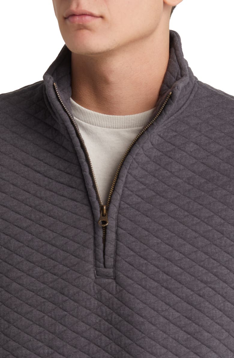 Billy Reid Half Zip Sweatshirt, Alternate, color, Black