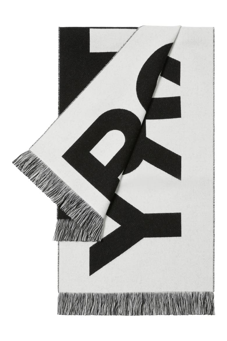 Core Wool Football Scarf, Alternate, color, BLACK