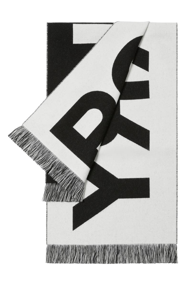 Burberry Core Wool Football Scarf, Alternate, color,