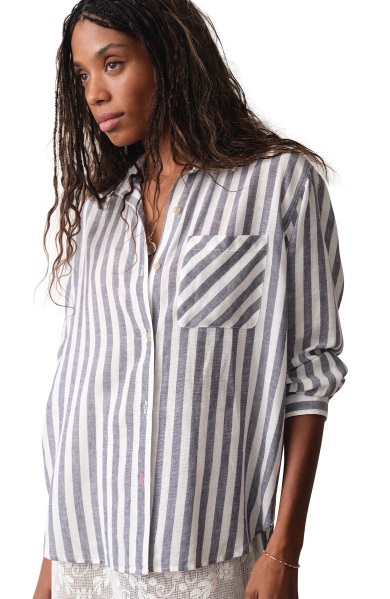 Marine Layer Jane Relaxed Stripe Shirt, Alternate, color,