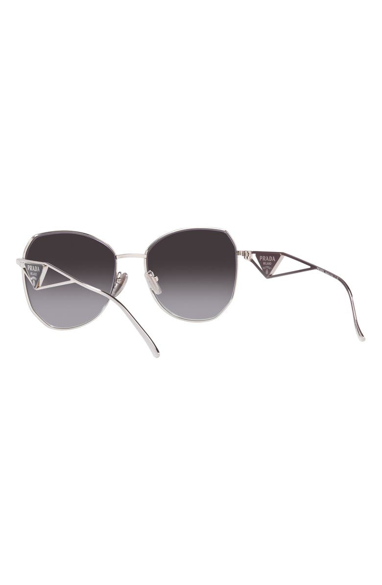 Prada 57mm Gradient Round Sunglasses, Alternate, color, Grey Gradient