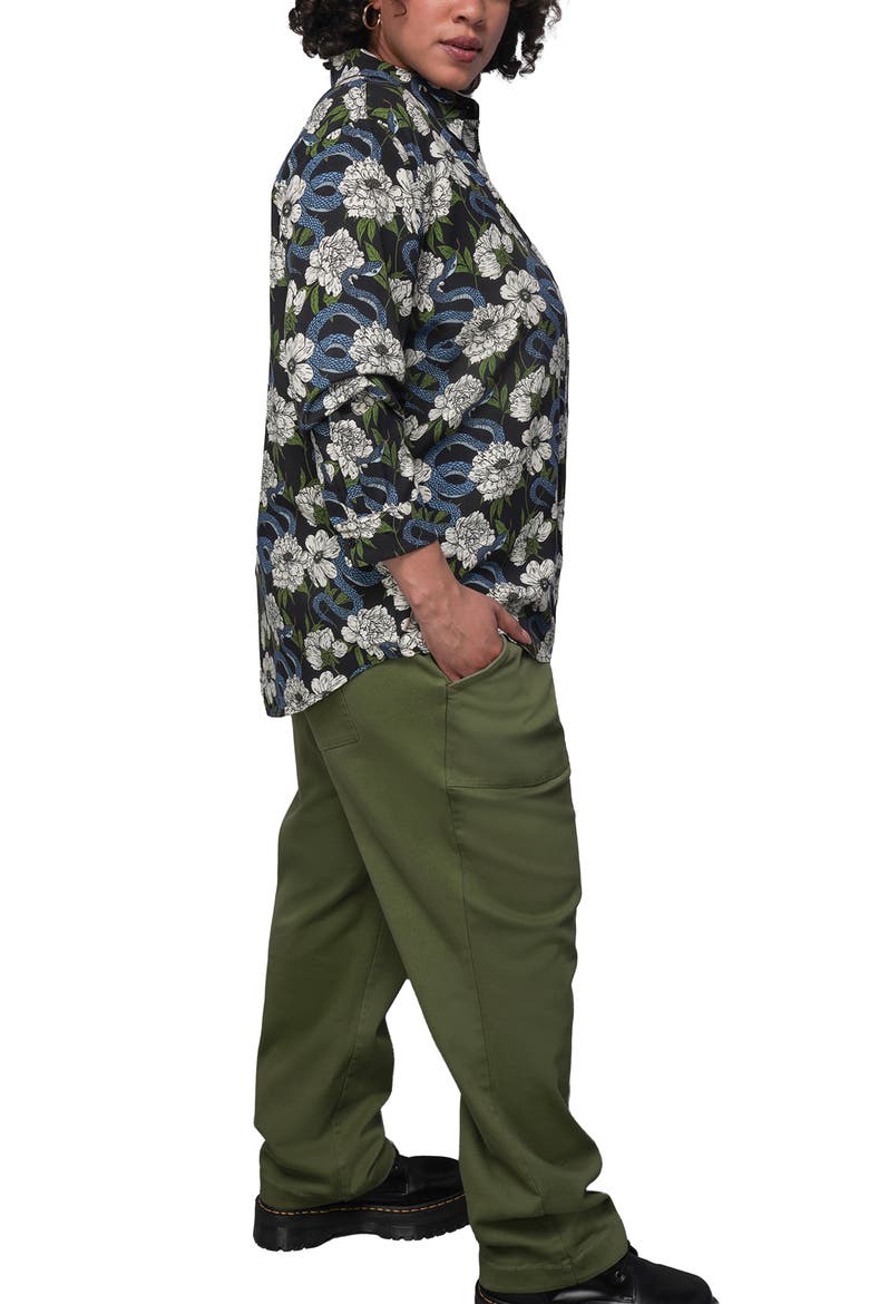 The Empower Long Sleeve Button Up, Alternate, color, GARDEN SNAKE OAT