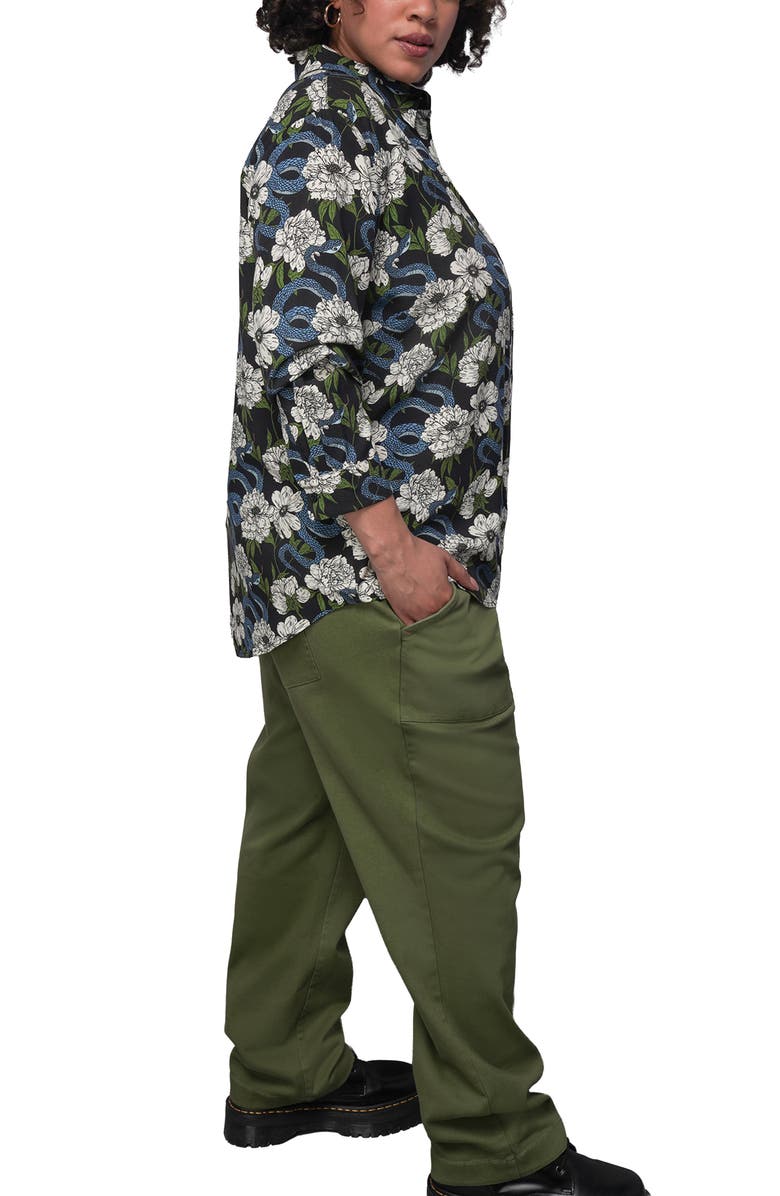 WILDFANG The Empower Long Sleeve Button Up, Alternate, color, Garden Snake Oat