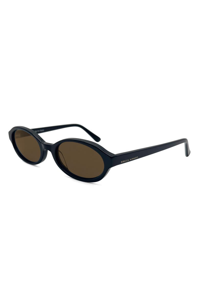 Rebecca Minkoff Fallon 54mm Oval Sunglasses, Alternate, color, Black