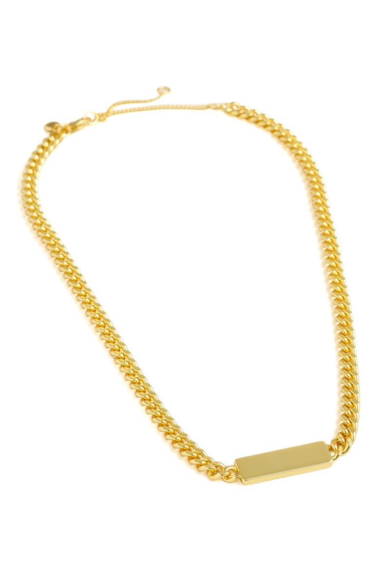 Chunky Bar Pendant Necklace, Main, color, VINTAGE GOLD