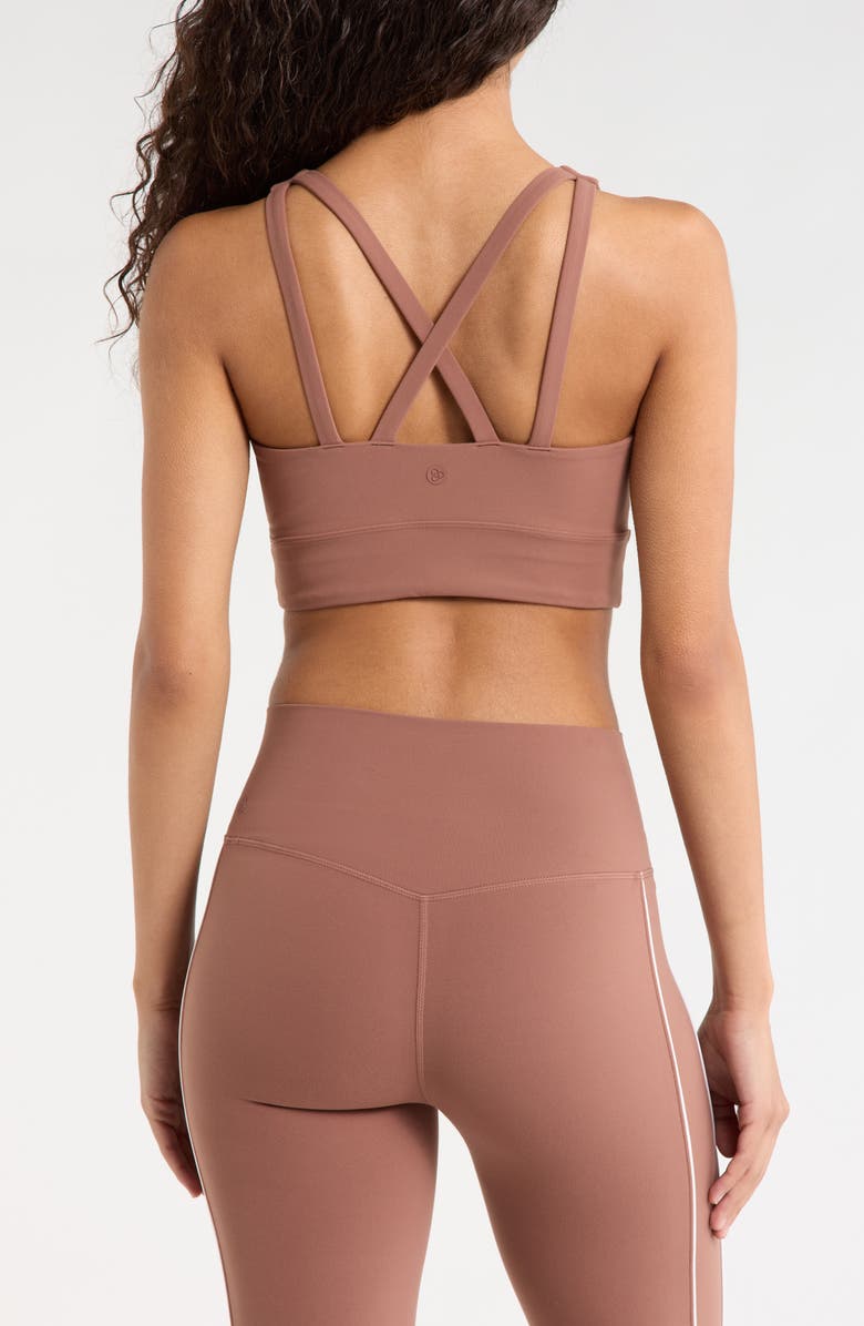Zella Studio Luxe Sweetheart Sports Bra, Alternate, color, Brown Nutmeg