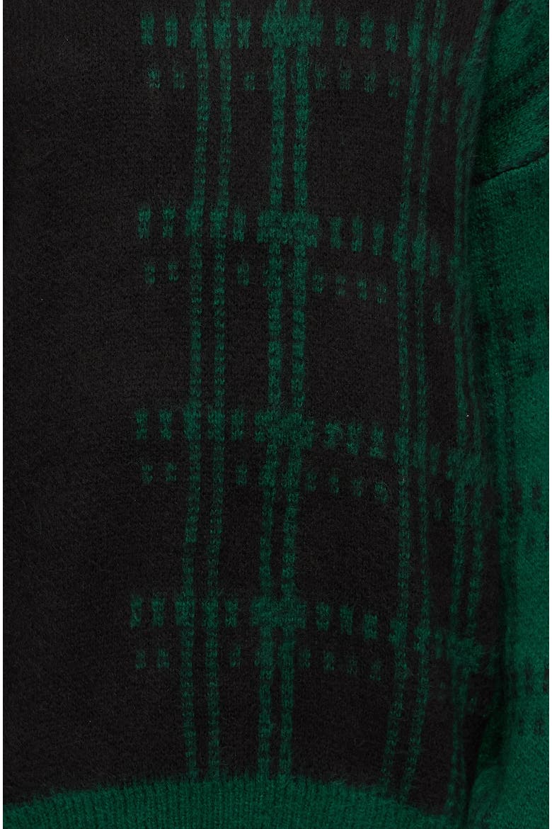 Checkmate Check Fluffy Knit Jumper, Alternate, color, Green
