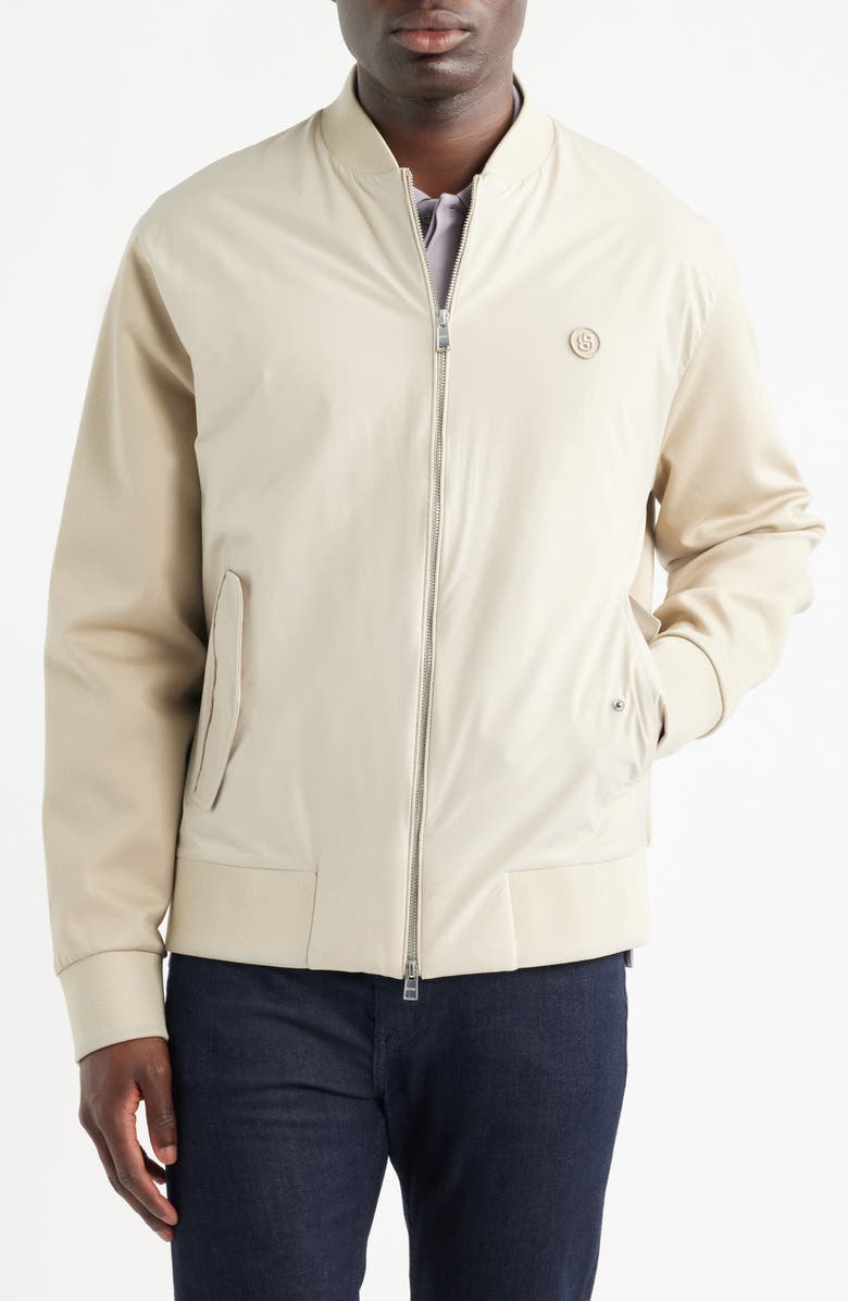BOSS Skiles Cotton Jacket, Alternate, color, Open Beige