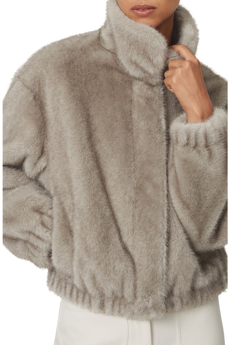 Andee Faux Fur Jacket, Main, color, GREY