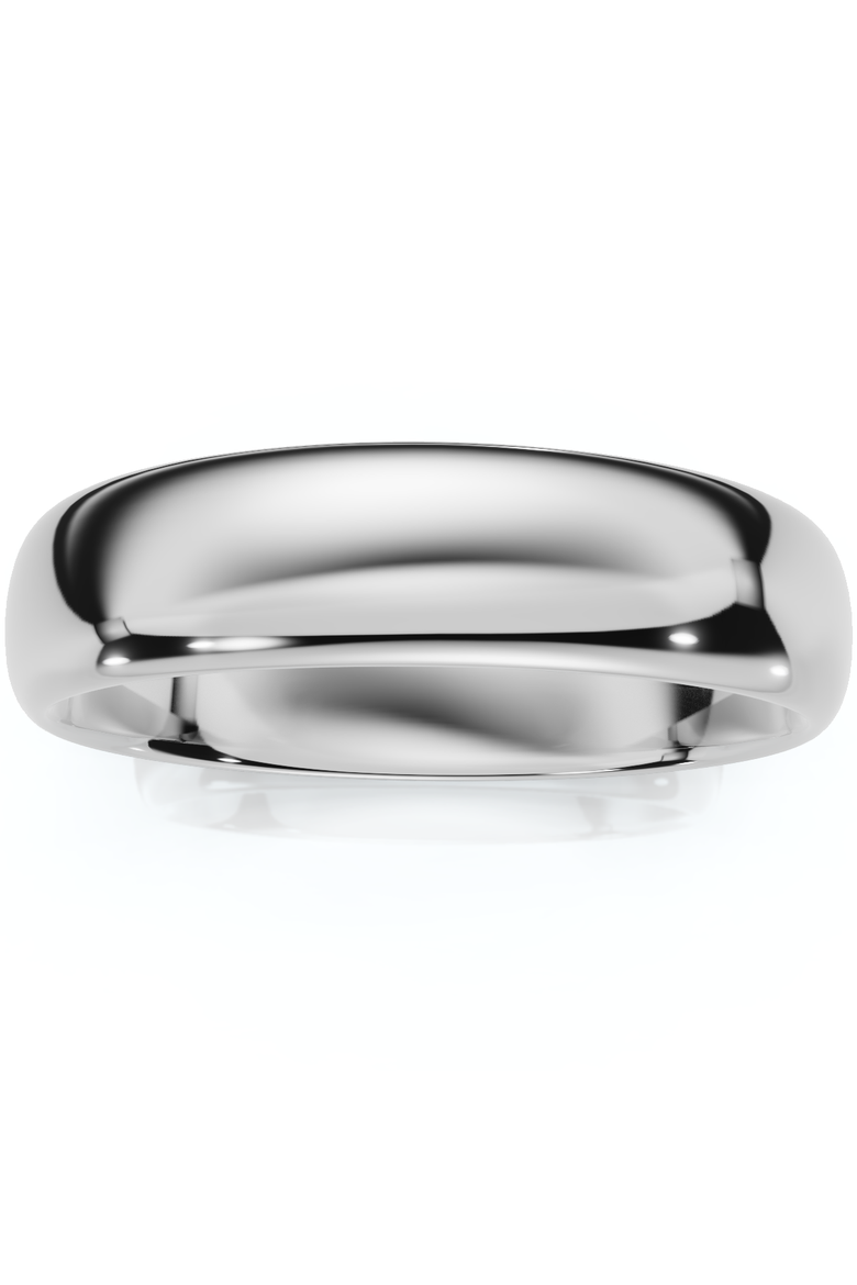 5mm Dome High Polished Wedding Band 14K Gold, Alternate, color, 14k White Gold
