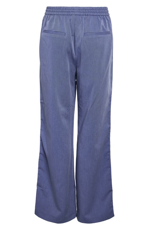 Shop Noisy May Jess Side Stripe Wide Leg Pants In Dutch Blue Detail Me