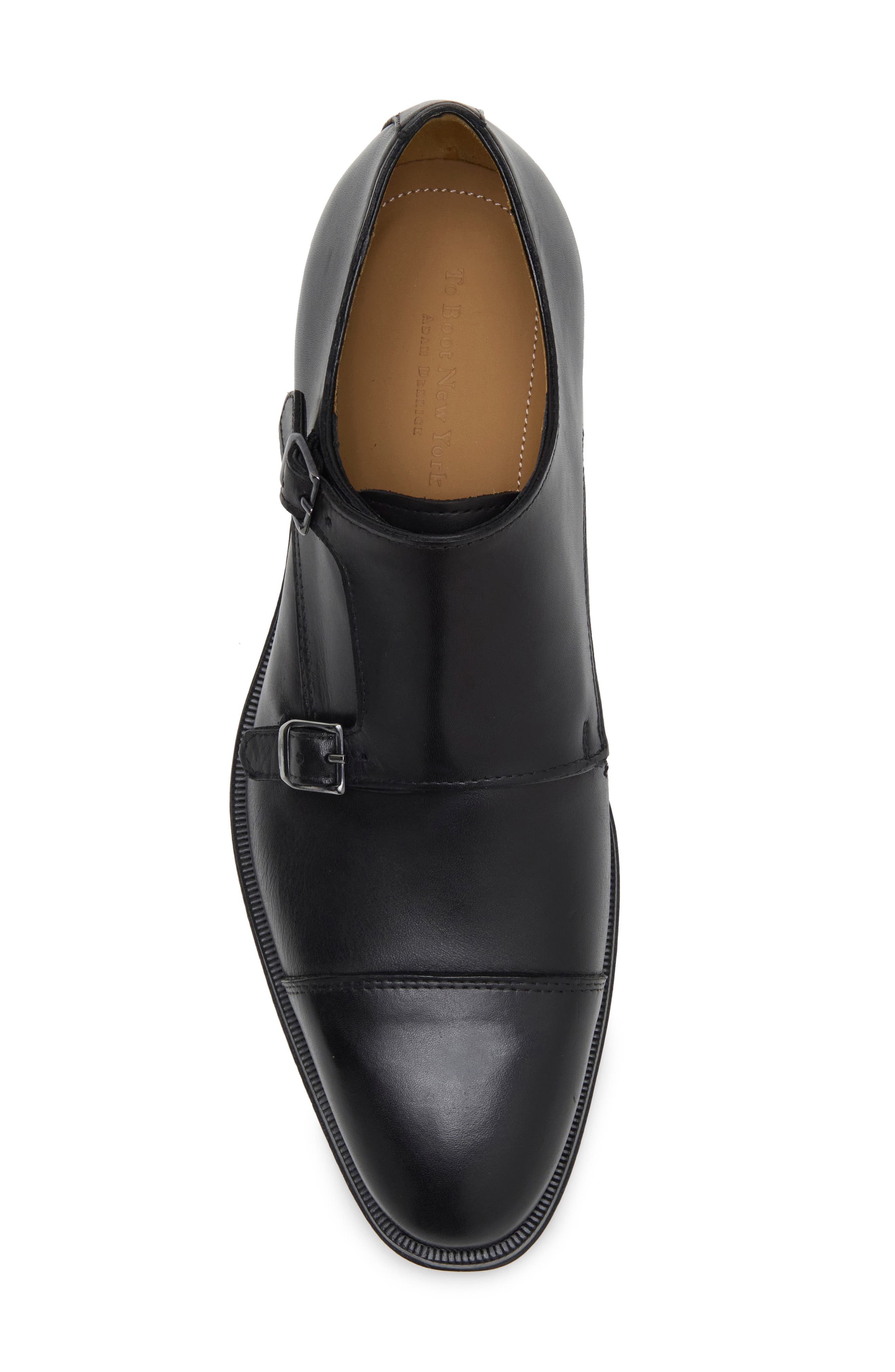 Montgomery Double Monk Strap Leather Shoe, Alternate, color, CRUST PAOLO BLACK