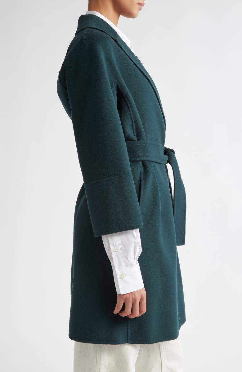 Max Mara Arona Double Face Wool Belted Coat, Alternate, color, Green