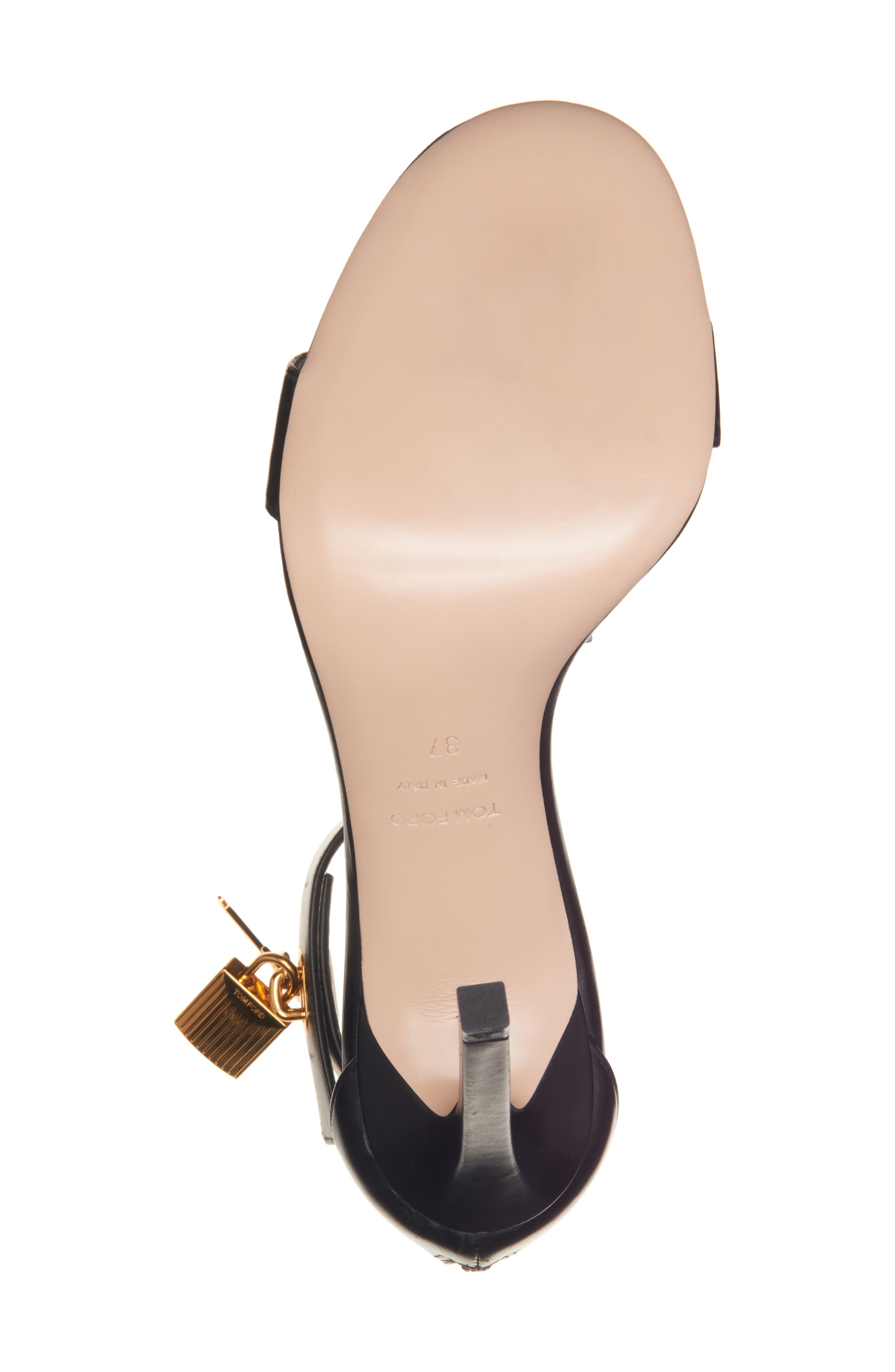 TOM FORD Padlock Ankle Strap Sandal, Alternate, color, Black