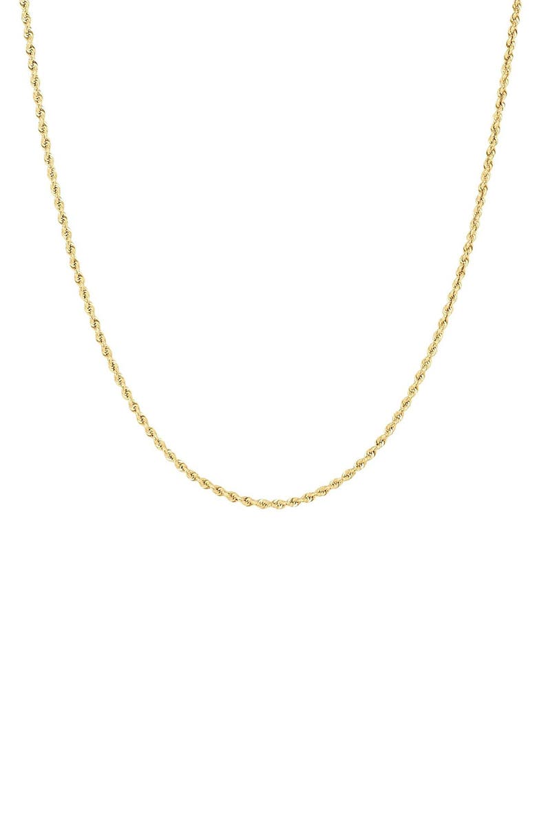 A&M Rope Chain Necklace, Main, color, Yellow Gold