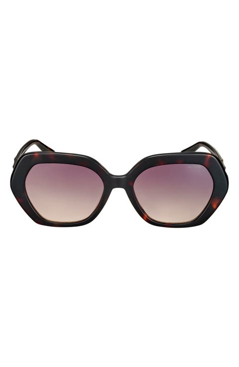 55mm Gradient Round Sunglasses
