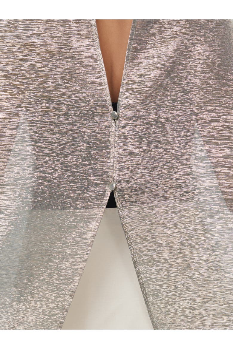 Metallic Silk Blend Party Cape, Alternate, color, Metalic