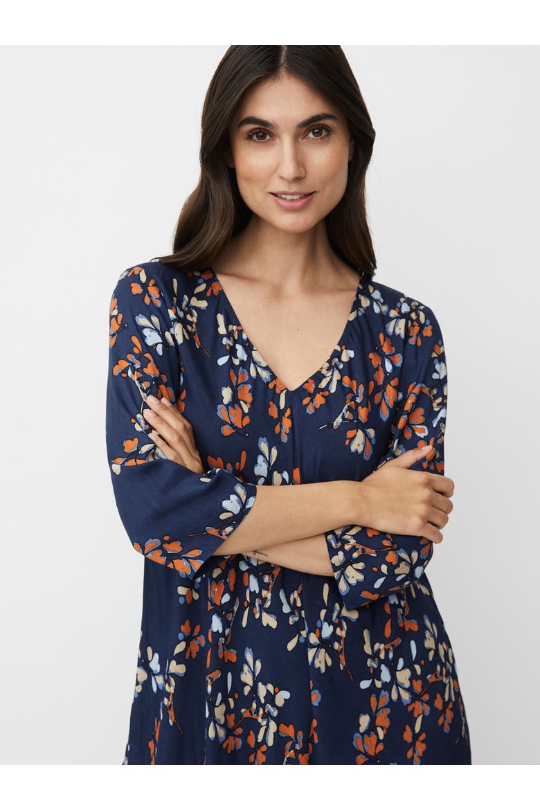 MaNorelle V-Neck 3/4 Sleeve Midi Dress, Alternate, color, Autumnal