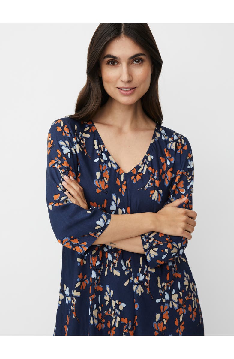 Masai Copenhagen MaNorelle V-Neck 3/4 Sleeve Midi Dress, Alternate, color, Autumnal