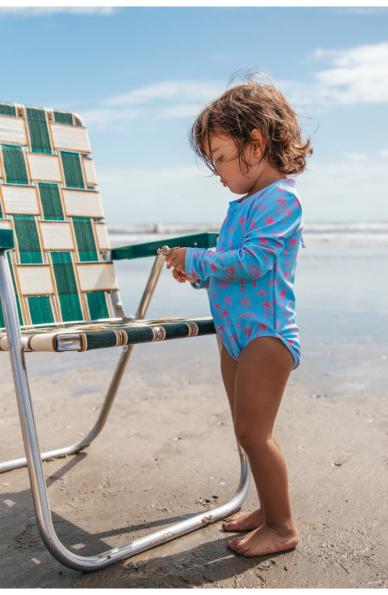 Feather 4 Arrow Wave Crasher Long Sleeve Rashguard Swimsuit, Alternate, color,