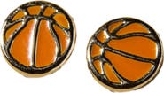 Nickel & Suede Basketball Stud Earrings