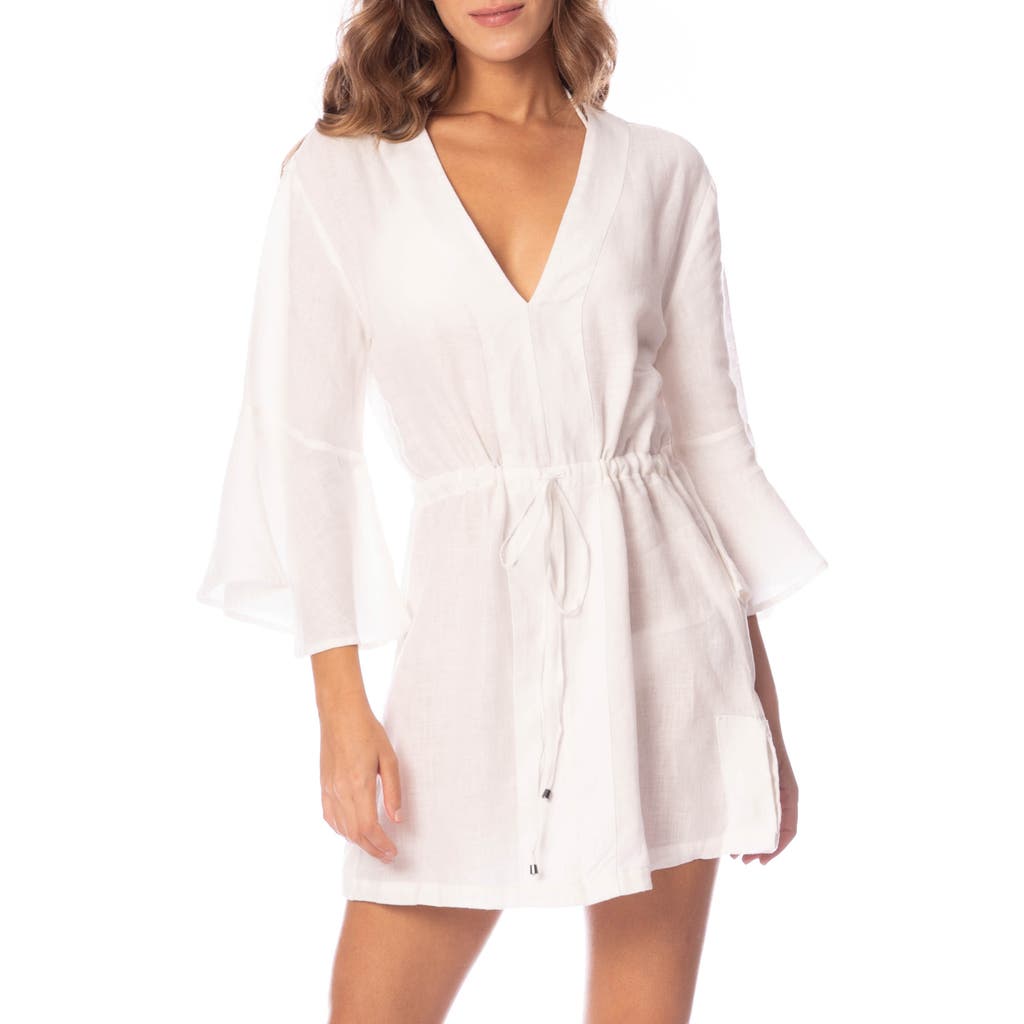 Maaji Linen Cover-up Minidress In White