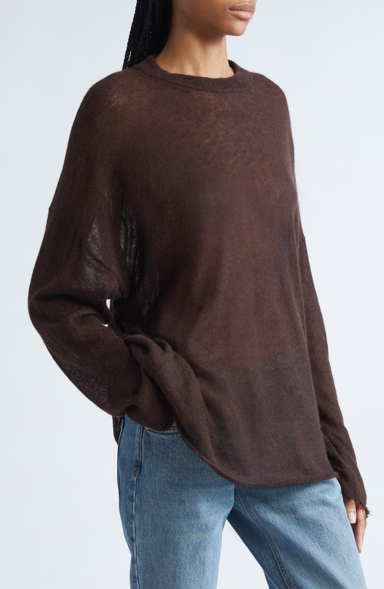 Haikure Marwa Cutout Alpaca Blend Rib Sweater, Alternate, color, Ebony