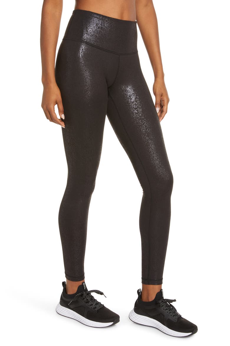 Live In Metallic Print High Waist Leggings, Alternate, color, GREY REPTILE IMPRESSION PRINT