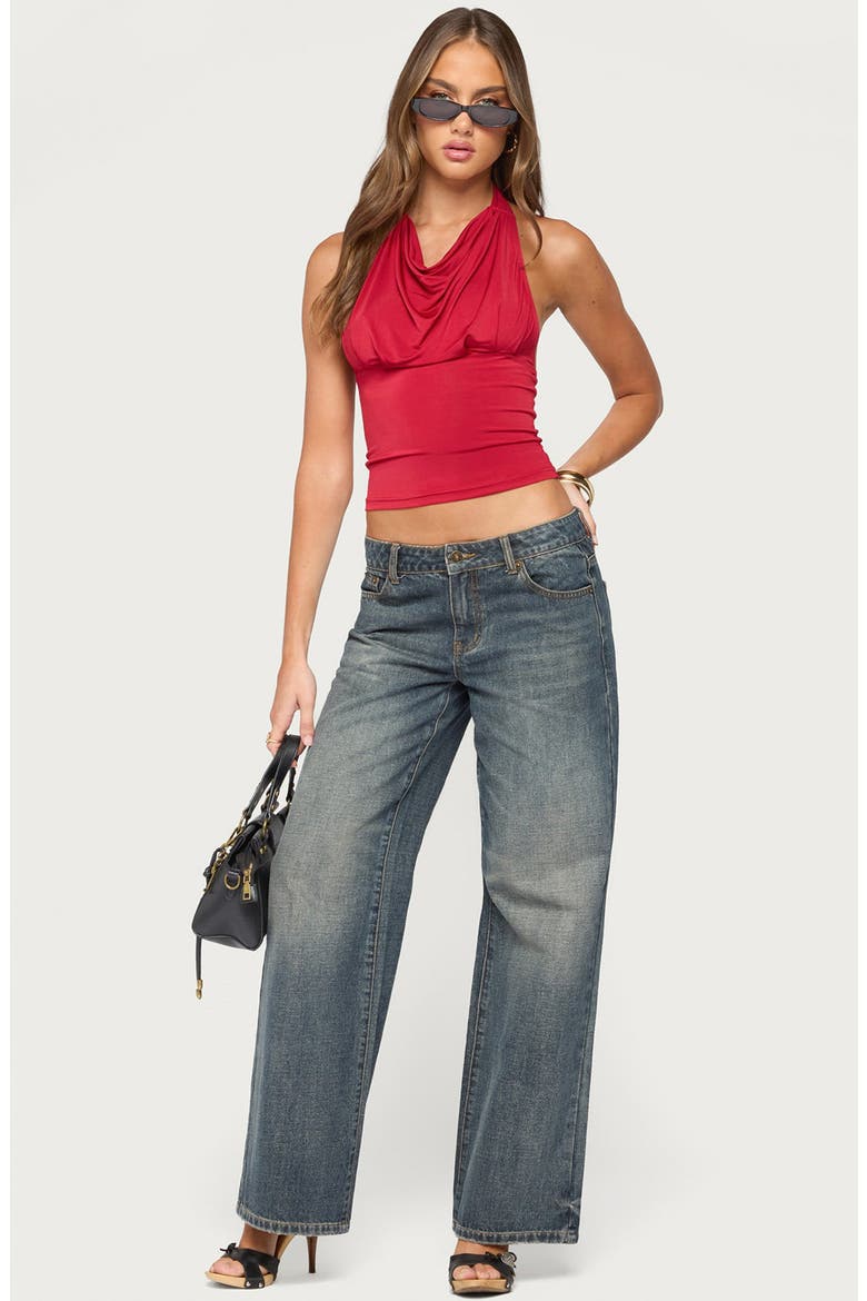 Jarla Backless Halter Top, Alternate, color, RED