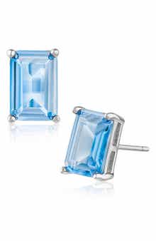 CZ by Kenneth Jay Lane Emerald Cut Cubic Zirconia Stud Earrings