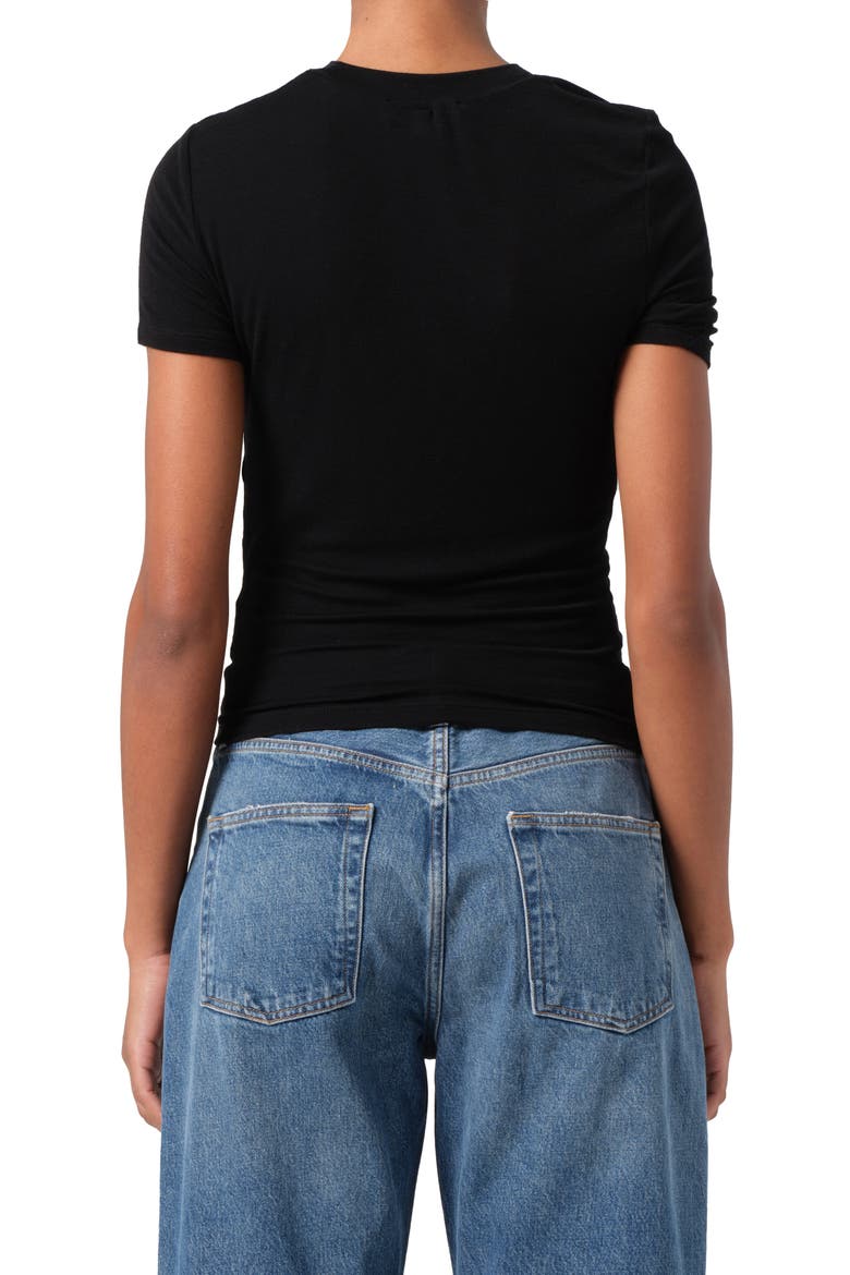 Lissa Twist Front T-Shirt, Alternate, color, BLACK