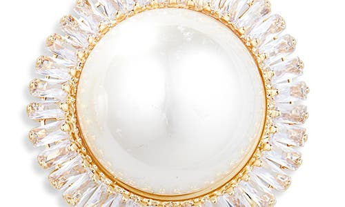 Tasha Crystal & Faux Pearl Button Stud Earrings