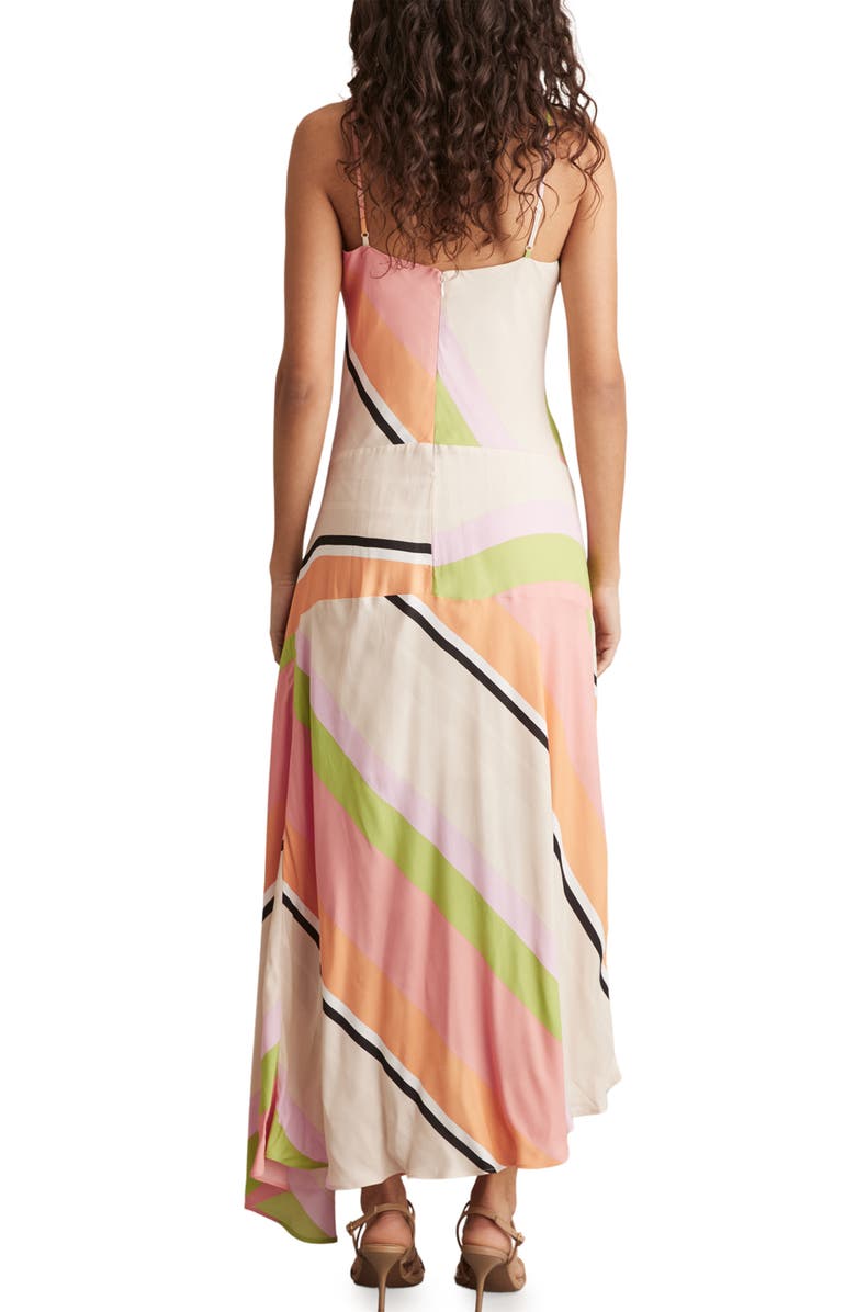 Reiss Hallia Stripe Drop Waist Maxi Dress, Alternate, color, Pink/ Green