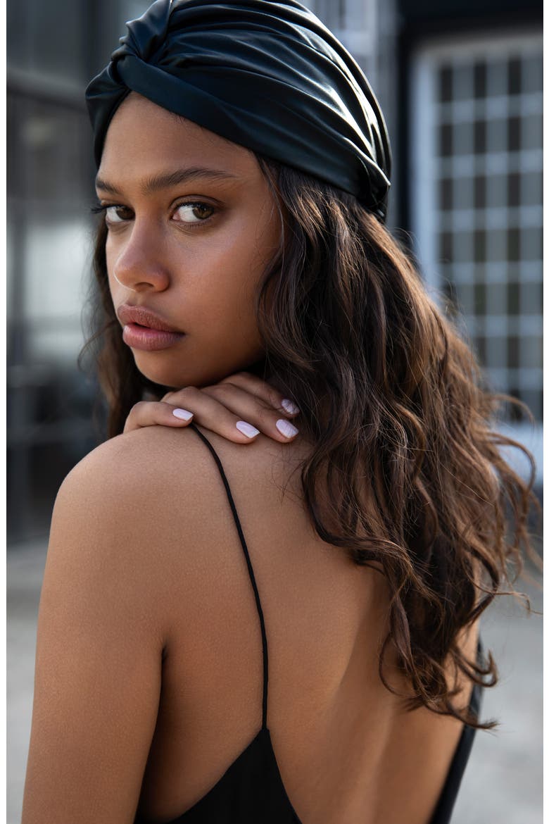 Pure Silk Hair Wrap, Alternate, color, BLACK