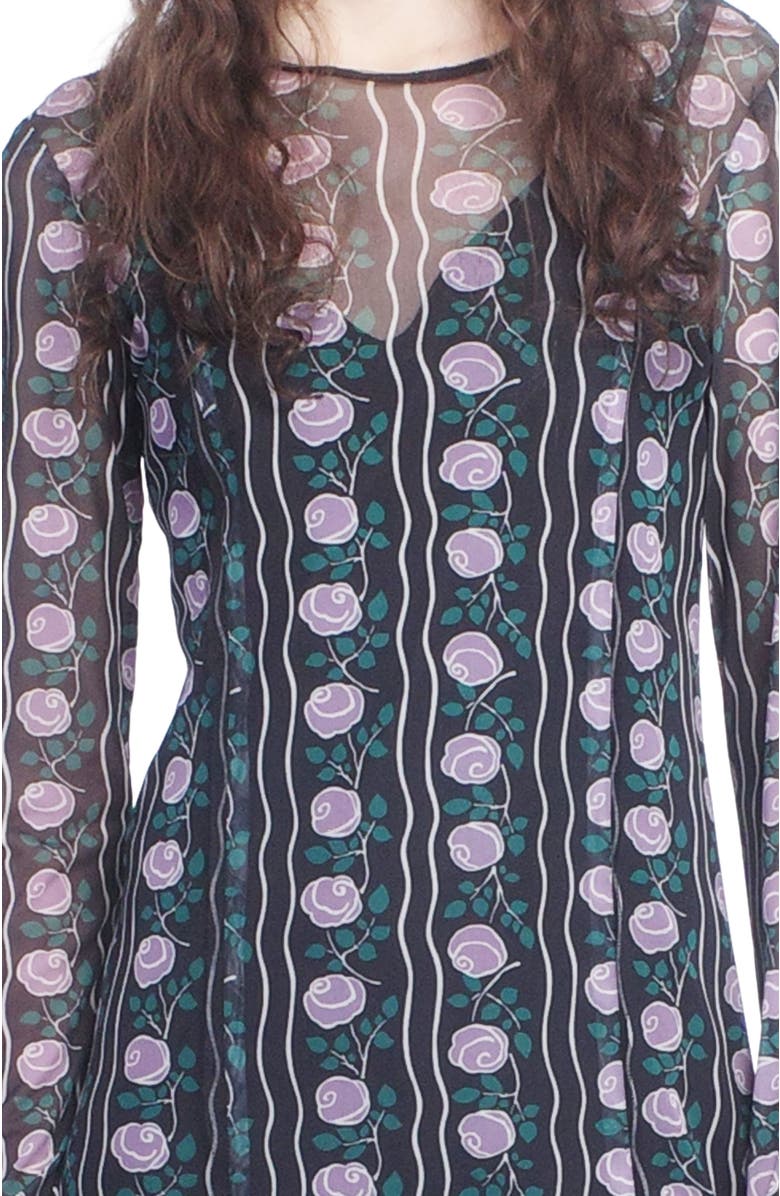 Anna Sui Rosetti Mesh Maxi Dress, Alternate, color, 