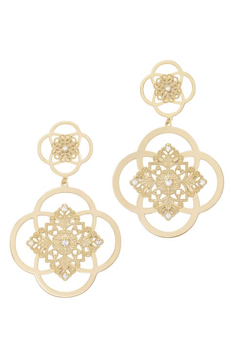 Anya Medallion Drop Earrings