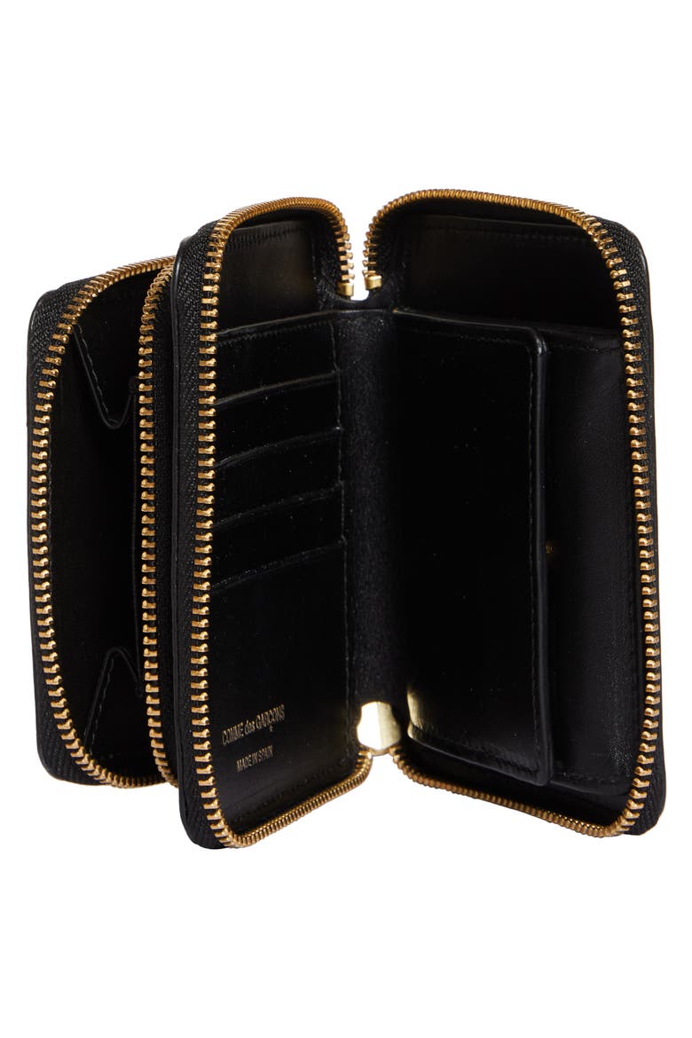 Outside Pocket Two-Compartment Leather Wallet, Alternate, color, BLACK