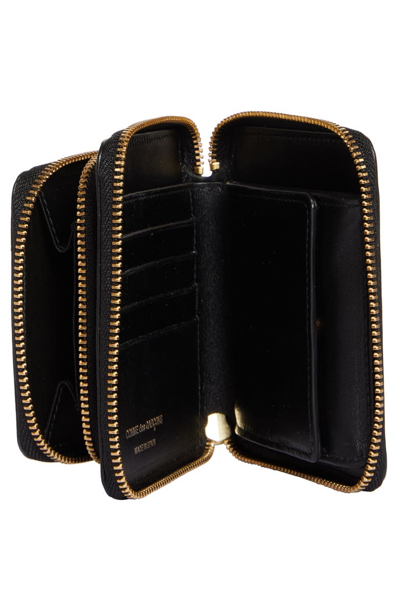 Comme des Garçons Wallets Outside Pocket Two-Compartment Leather Wallet, Alternate, color, Black