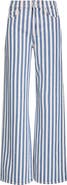 Veronica Beard Taylor Stripe Wide Leg Jeans