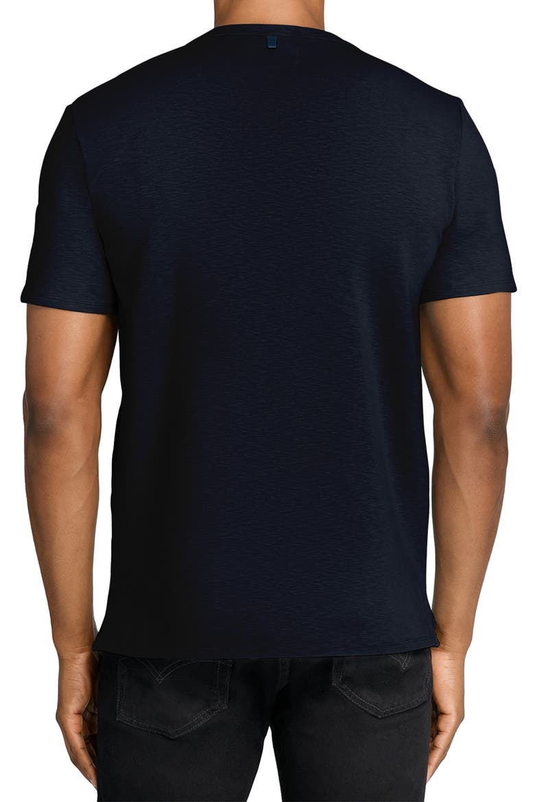 Asher Black Slub Stretch Cotton & Modal T-Shirt, Alternate, color, NAVY