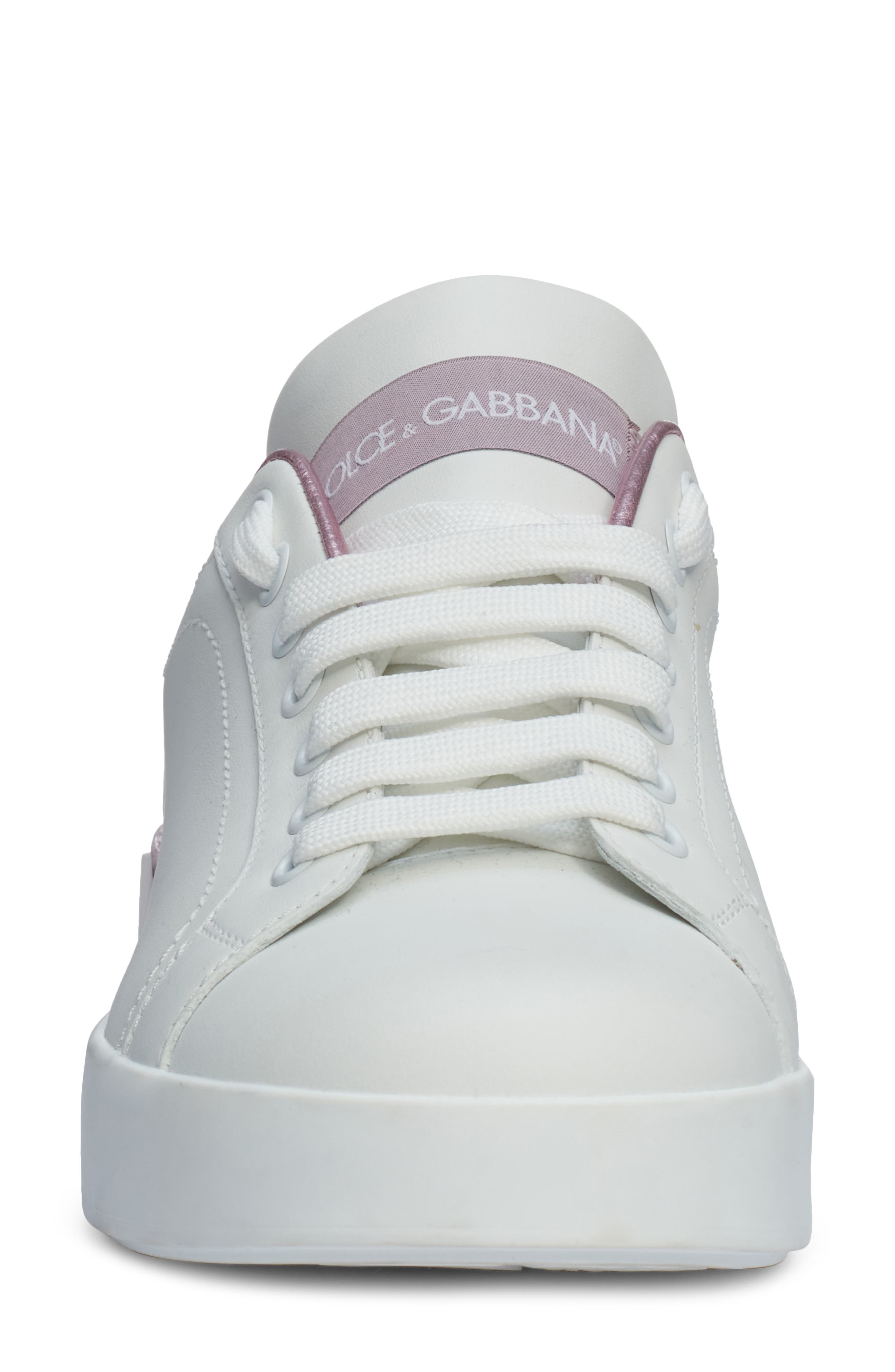 Dolce&Gabbana Portofino Platform Sneaker, Alternate, color, White/ Pink