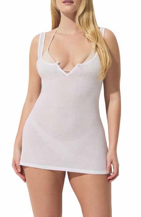 SKIMS Sheer Cotton Blend Mini Slip Dress