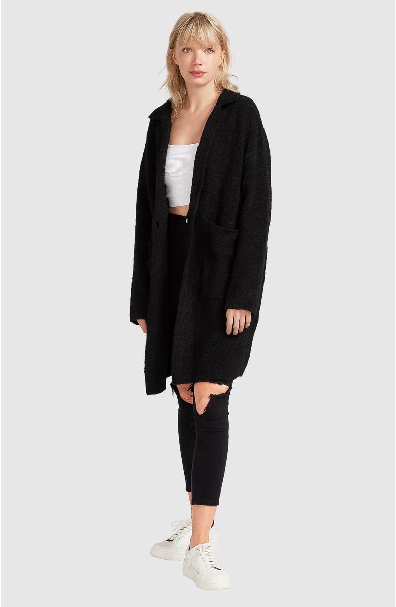 Belle & Bloom Days Go By Sustainable Blazer Cardigan, Alternate, color, Black