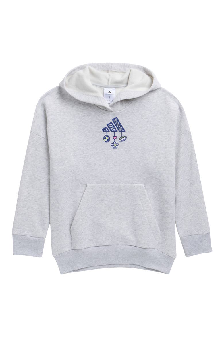 Kids' Graphic Hoodie, Main, color, LIGHT GREY HEATHER