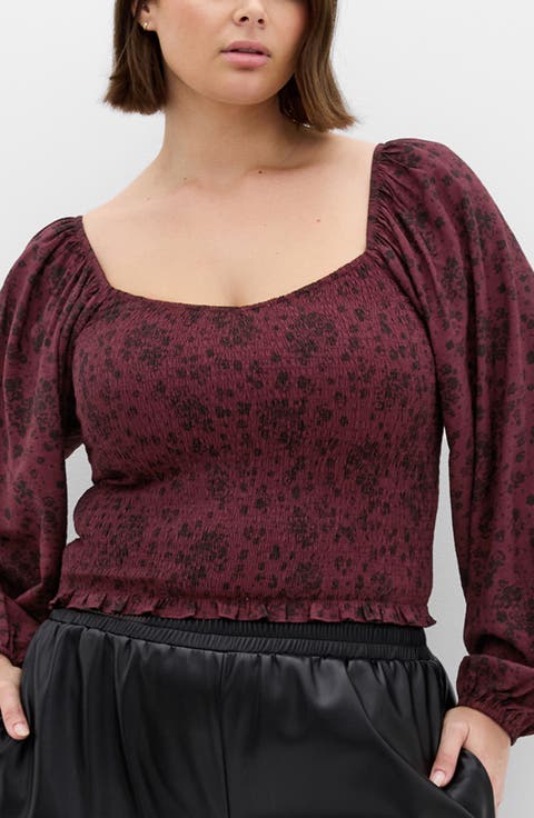 Abbie Floral Smocked Top (Plus)