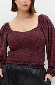 City Chic Abbie Floral Smocked Top