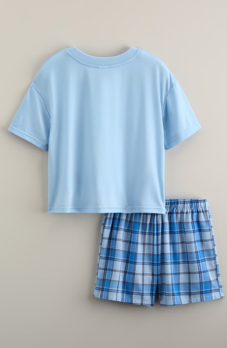 Nordstrom Kids' Short Sleeve T-Shirt & Boxer Set, Alternate, color, Blue Plaid Cherries