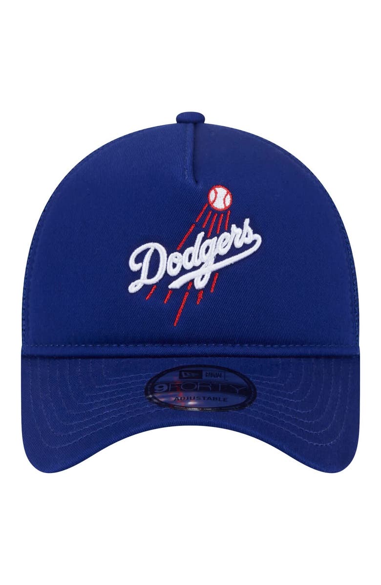 New Era Men's New Era Royal Los Angeles Dodgers 9FORTY A-Frame Trucker Adjustable Hat, Alternate, color, 