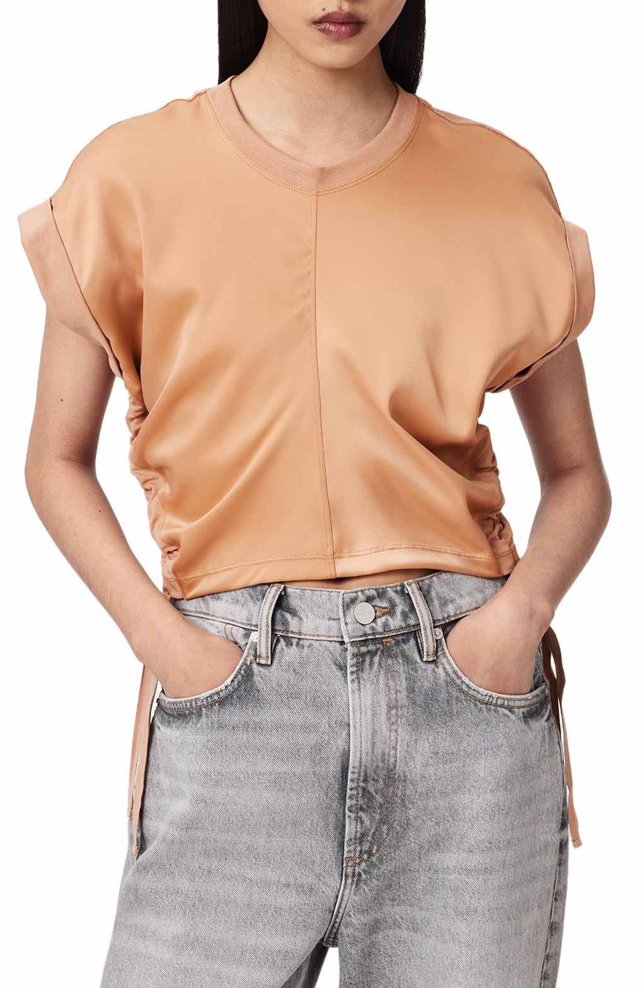 Mira Cinched Side Satin T-Shirt - image 5